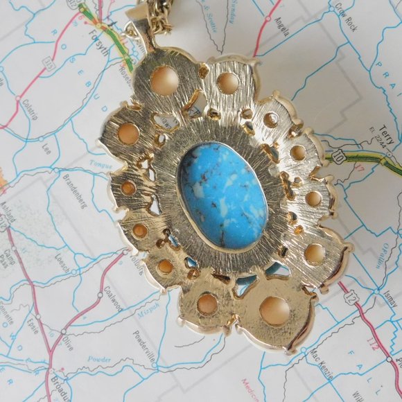 Ann Taylor faux turquoise long necklace - Picture 5 of 6